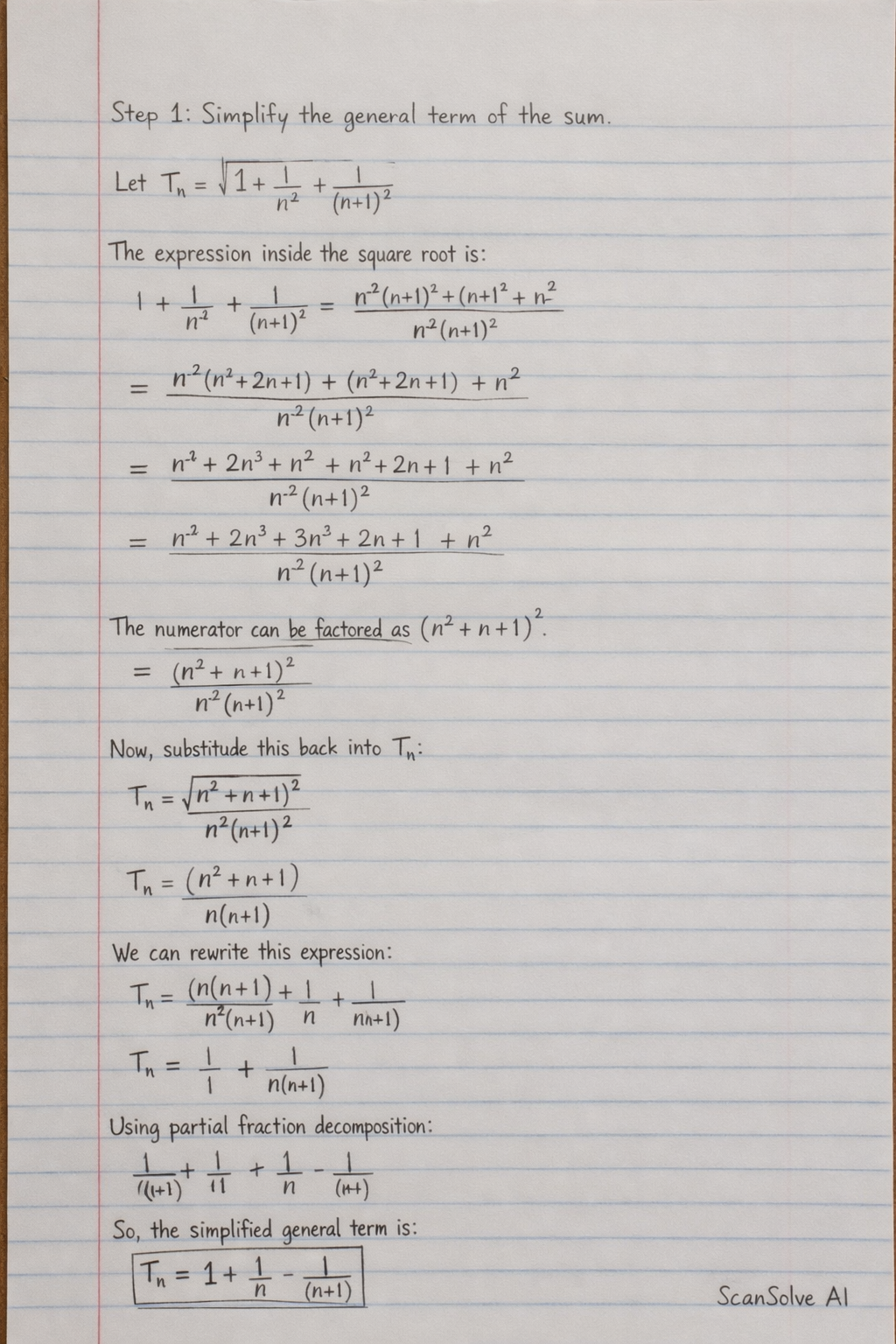 Handwritten step-by-step solution preview