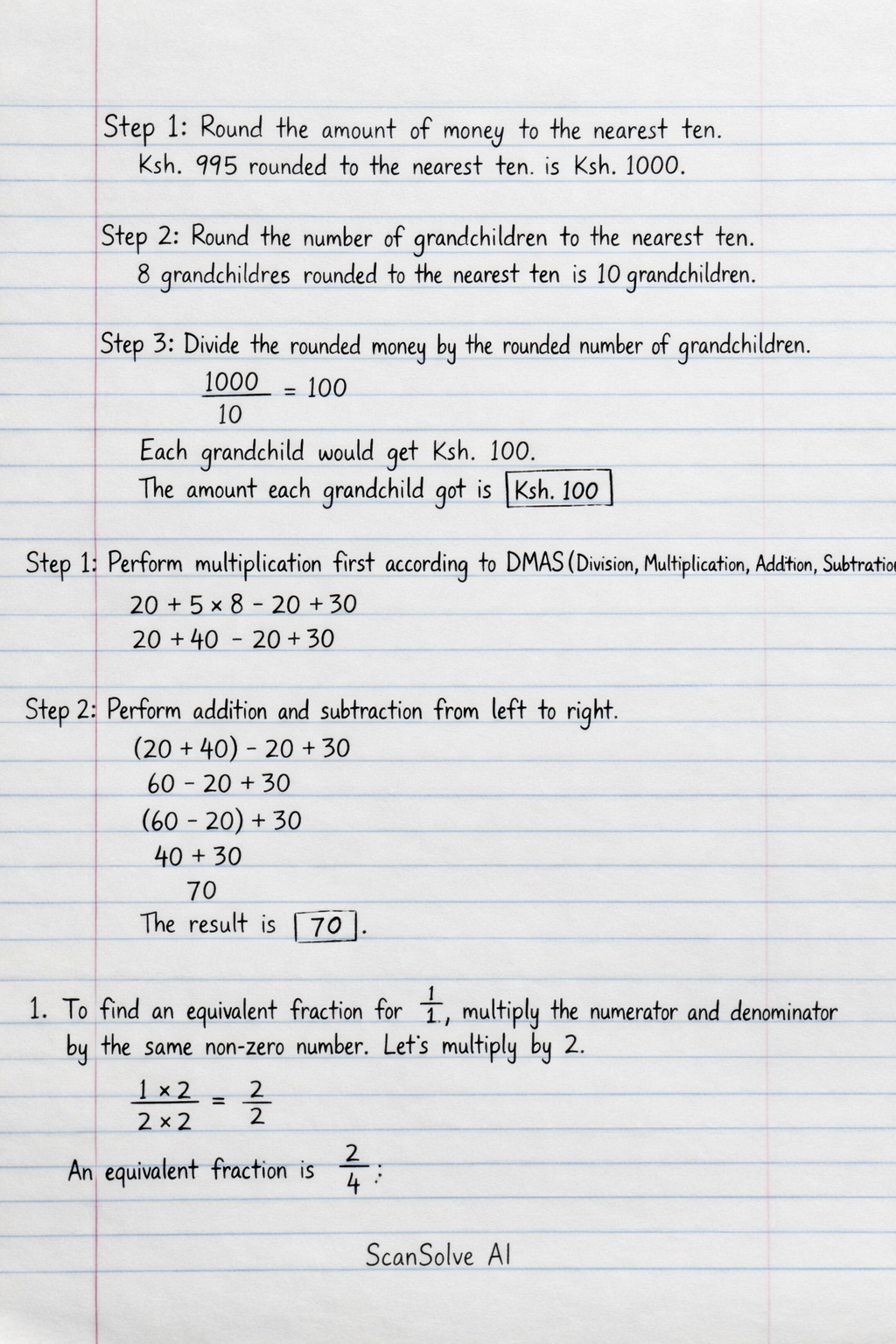 Handwritten step-by-step solution preview