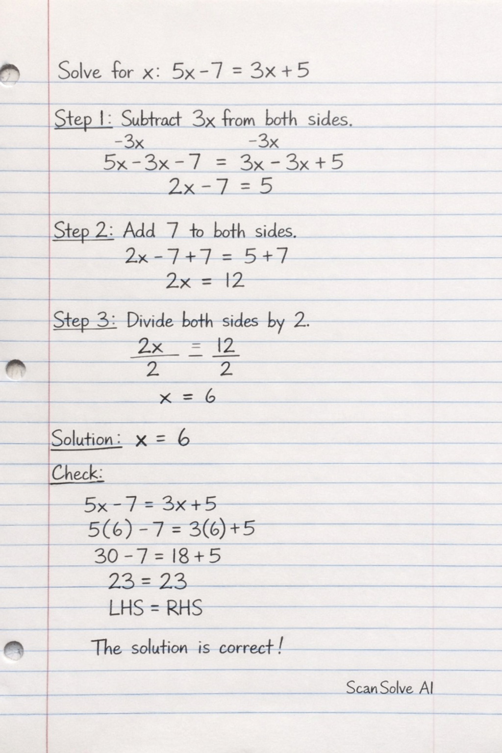 Handwritten step-by-step solution preview