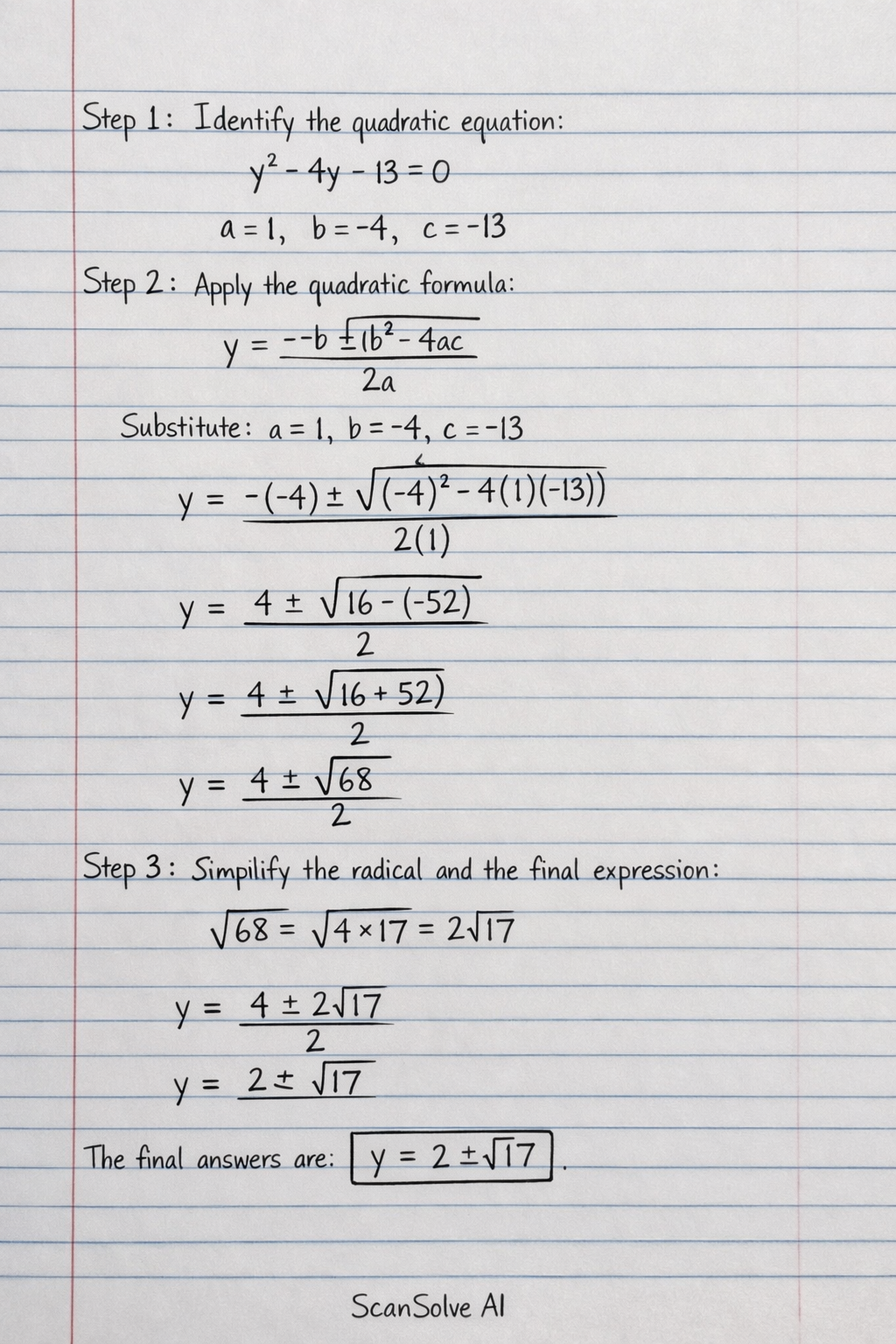 Handwritten step-by-step solution preview