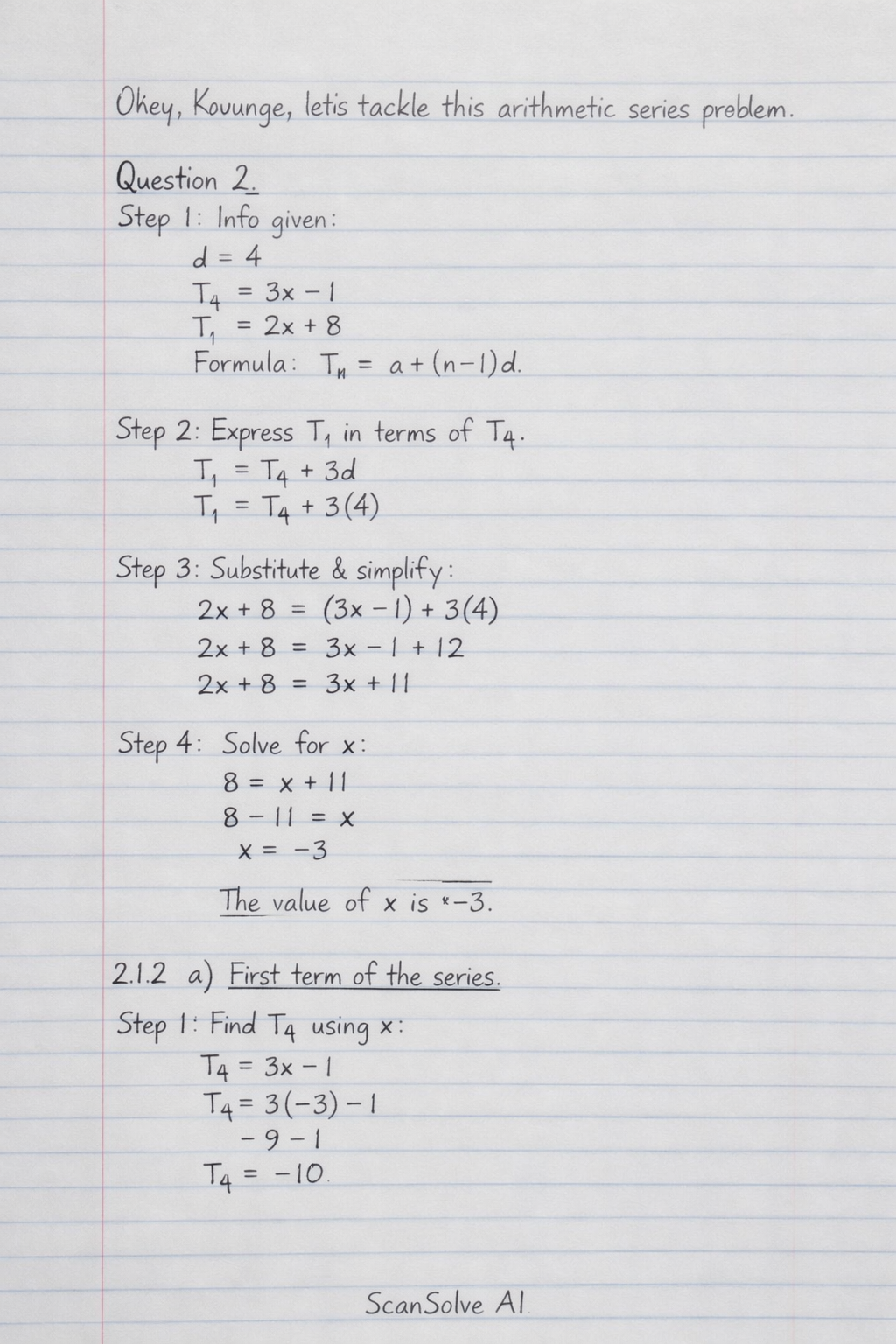 Handwritten step-by-step solution preview
