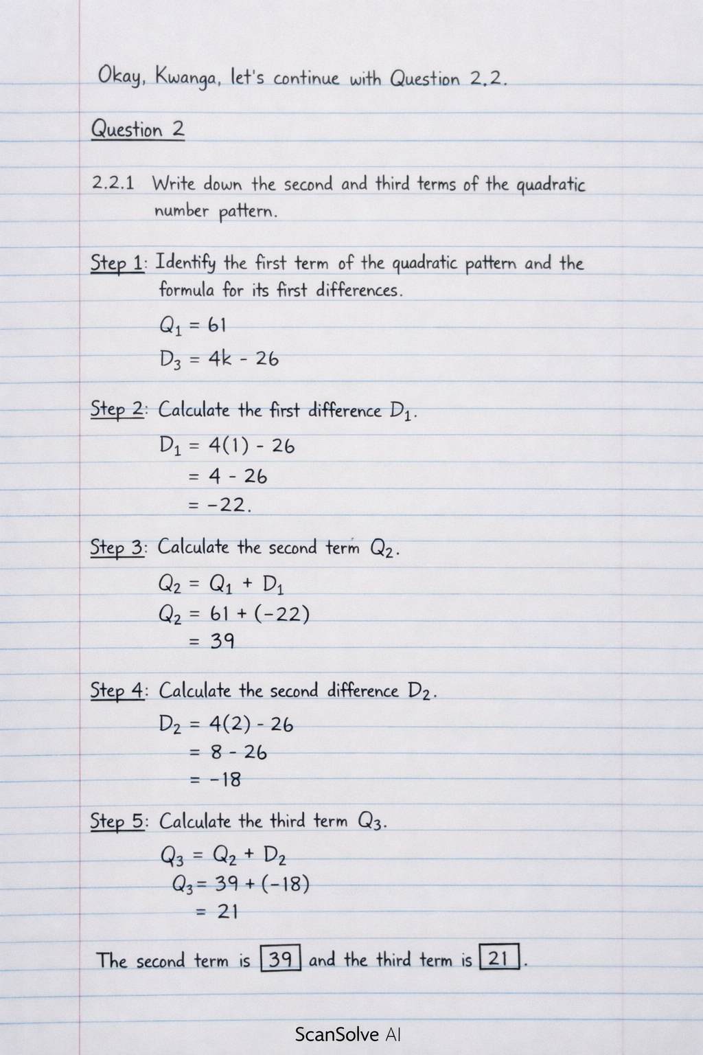 Handwritten step-by-step solution preview