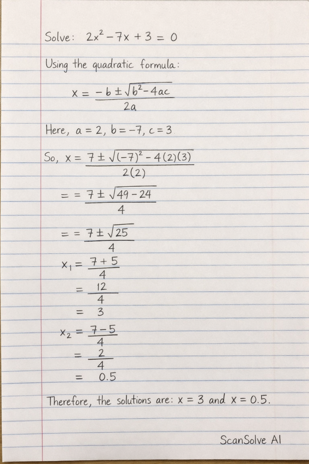 Handwritten step-by-step solution preview