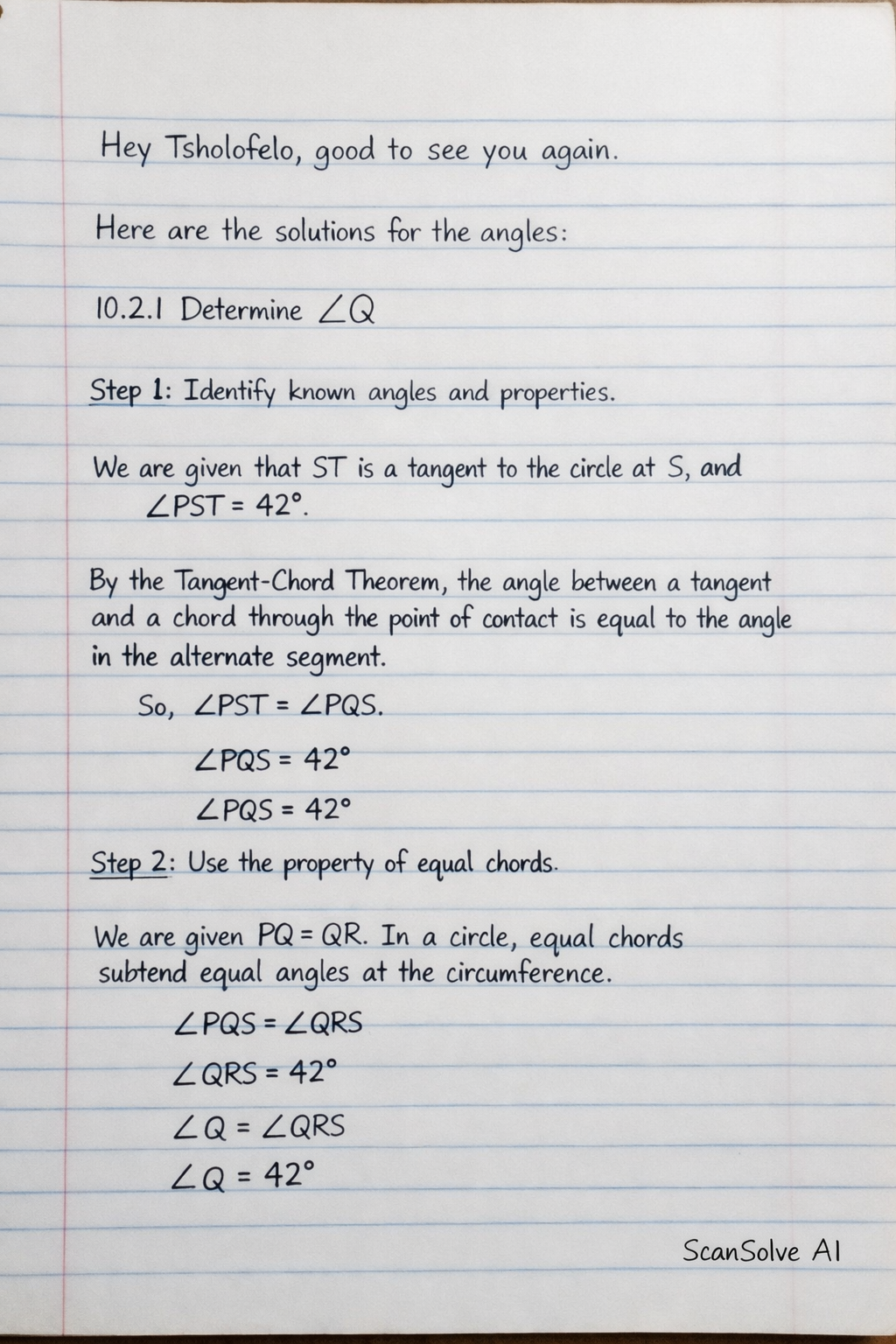 Handwritten step-by-step solution preview