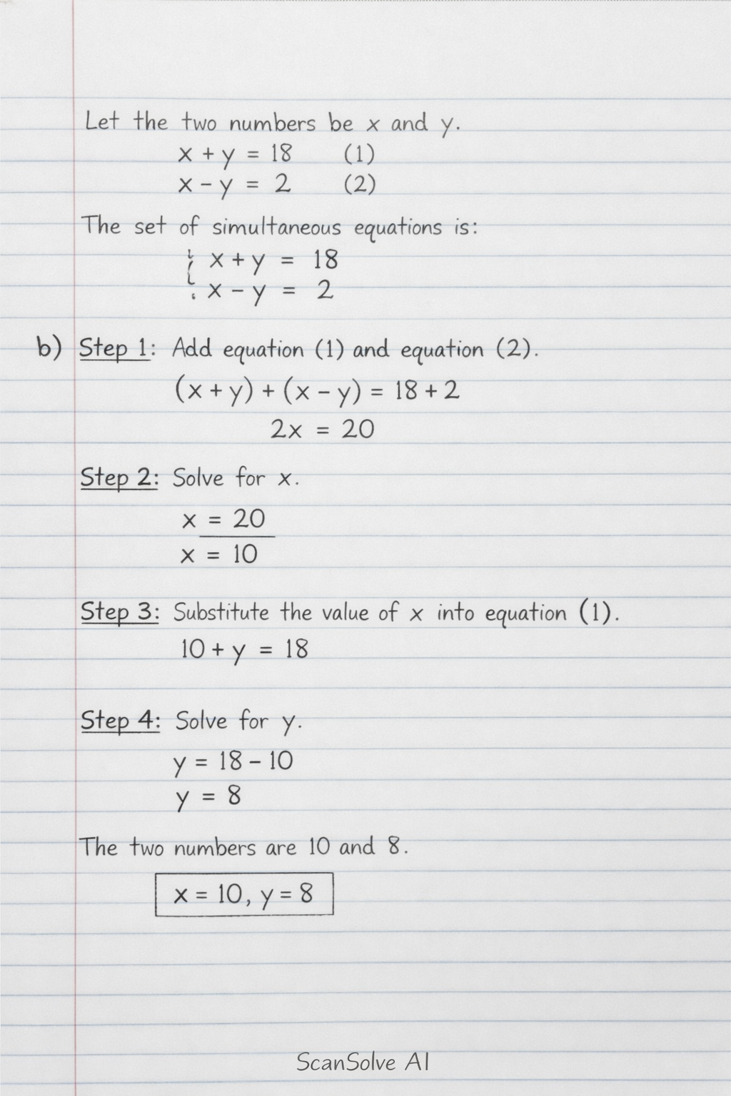 Handwritten step-by-step solution preview