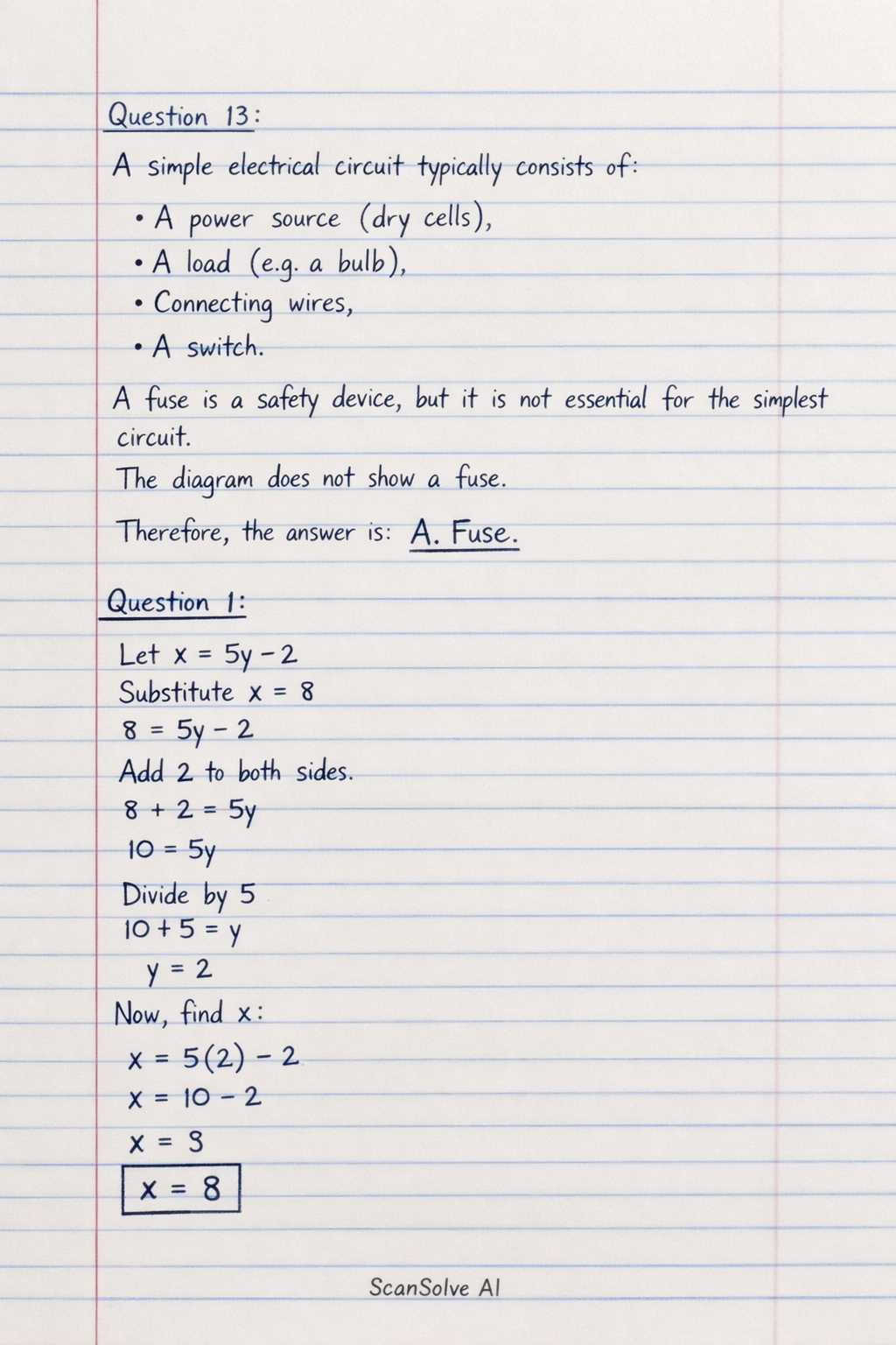 Handwritten step-by-step solution preview