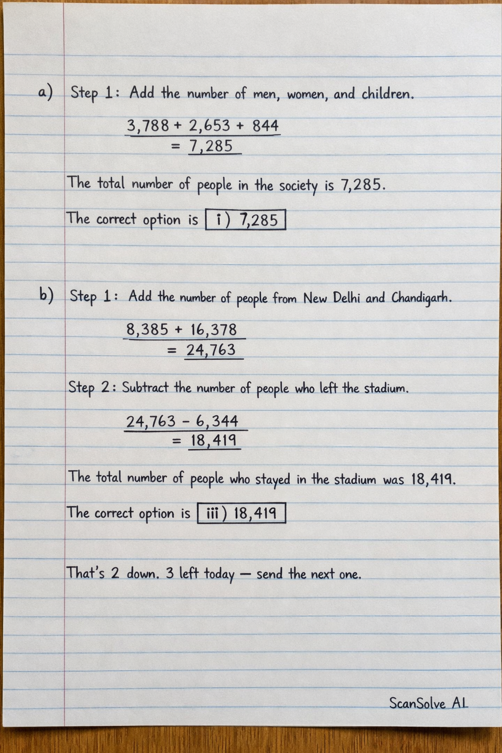 Handwritten step-by-step solution preview