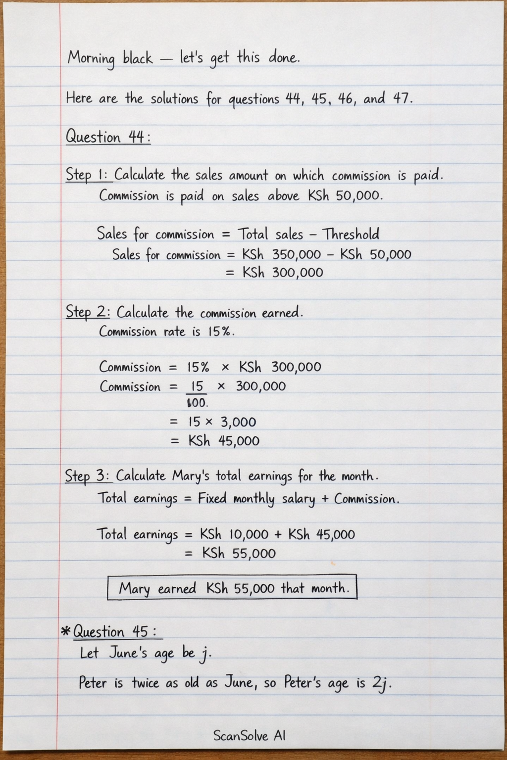 Handwritten step-by-step solution preview