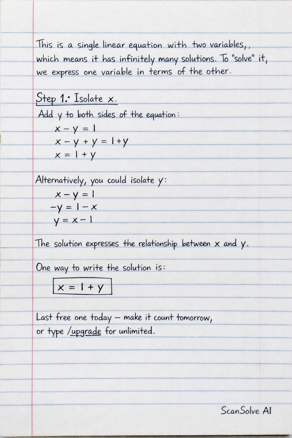 Handwritten step-by-step solution preview