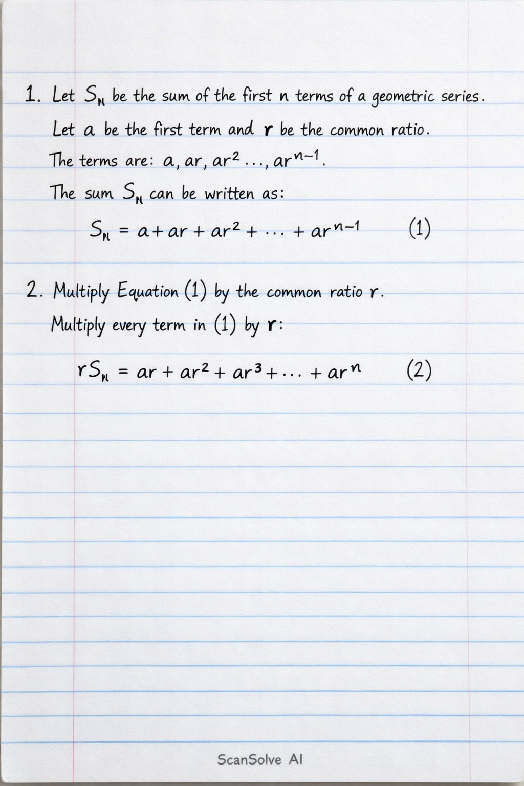 Handwritten step-by-step solution preview