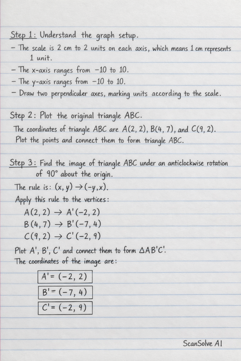 Handwritten step-by-step solution preview