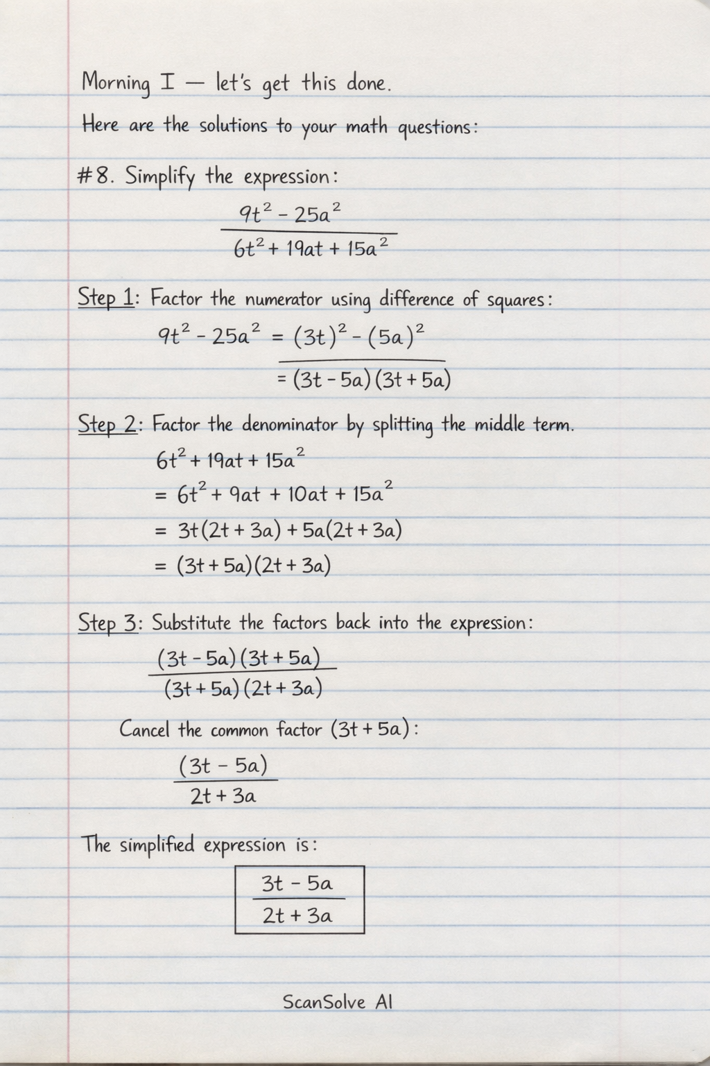 Handwritten step-by-step solution preview