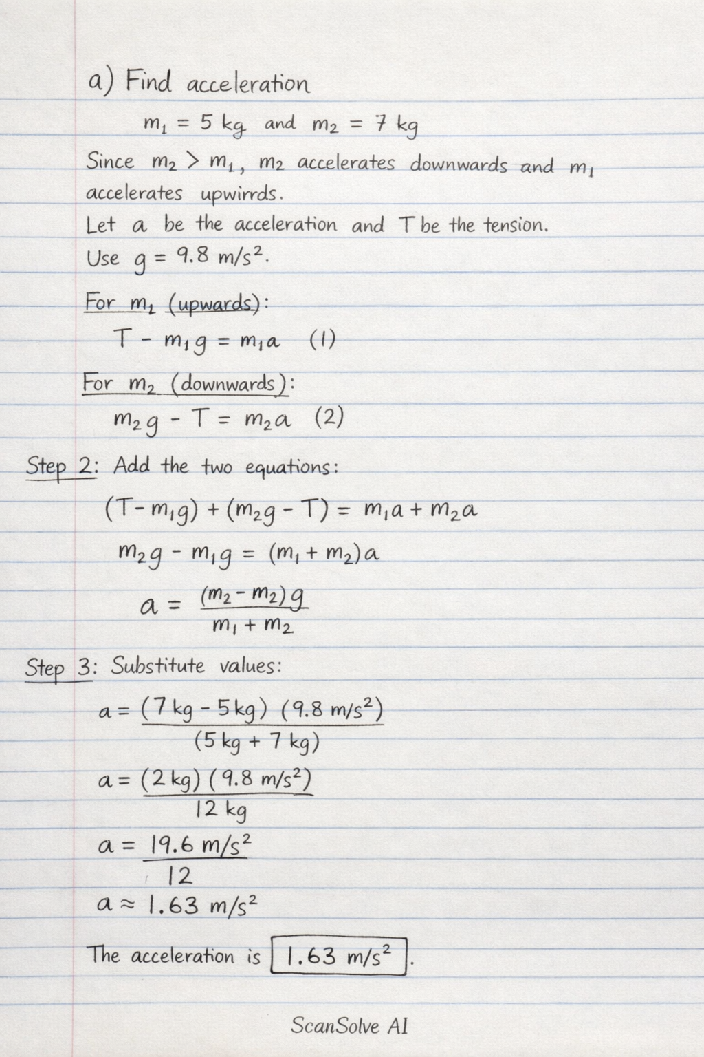 Handwritten step-by-step solution preview