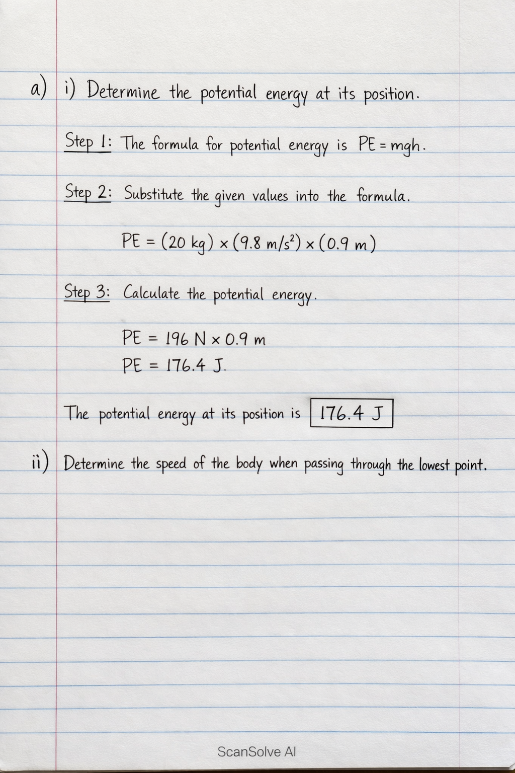 Handwritten step-by-step solution preview