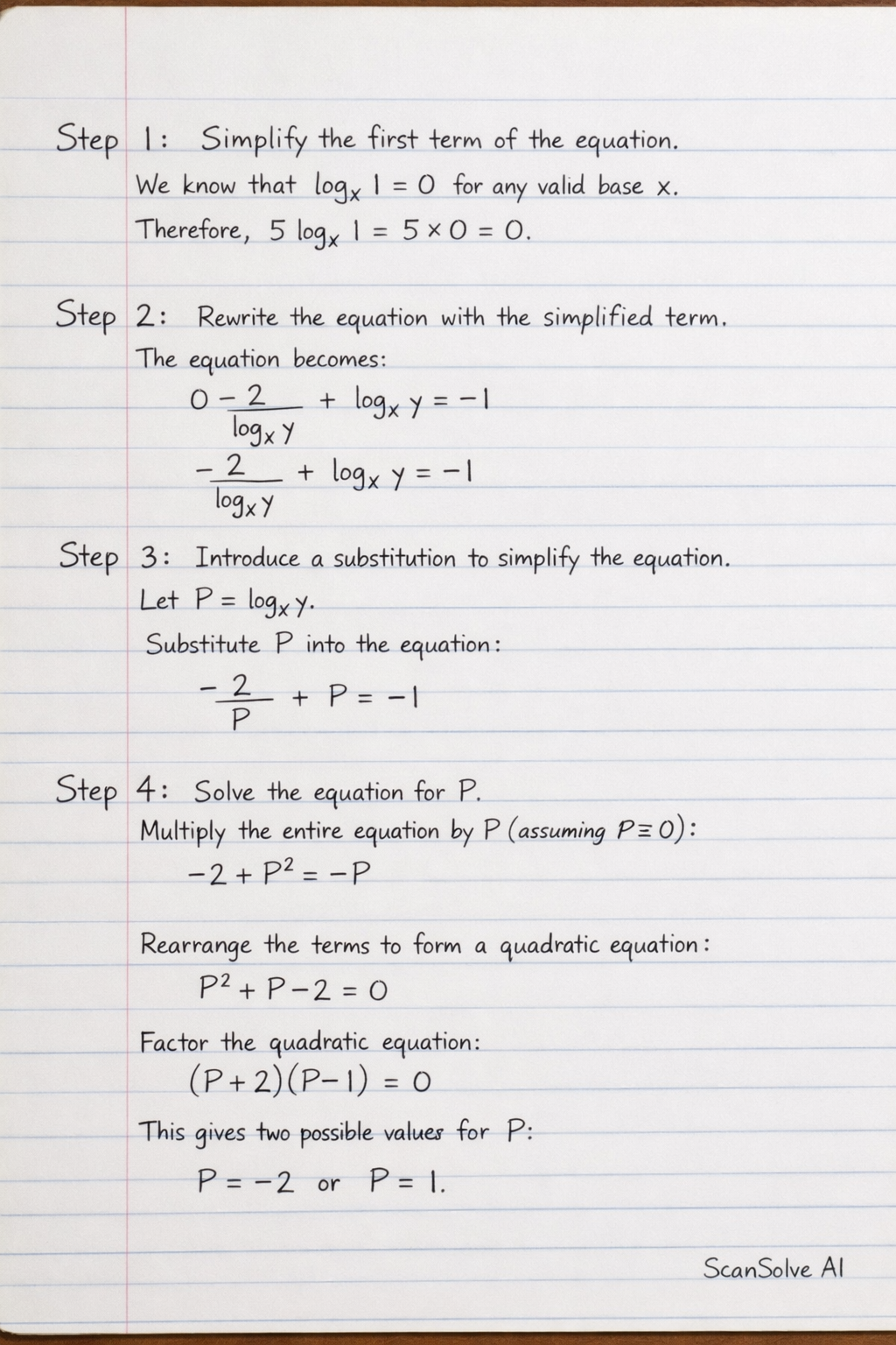 Handwritten step-by-step solution preview