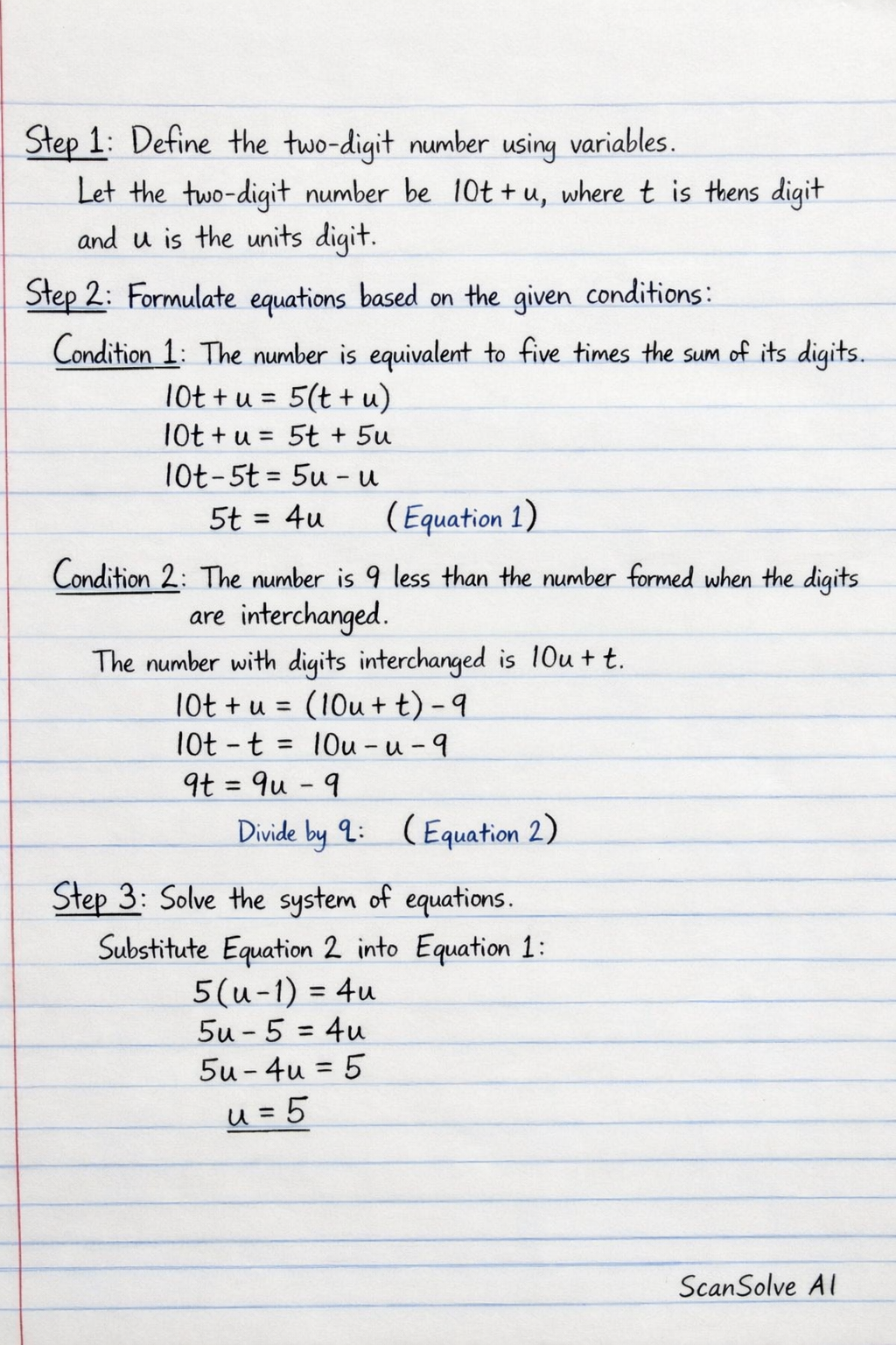 Handwritten step-by-step solution preview