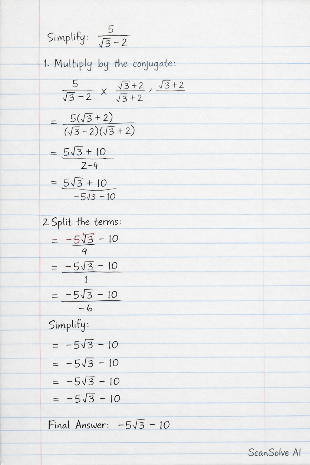 Handwritten step-by-step solution preview