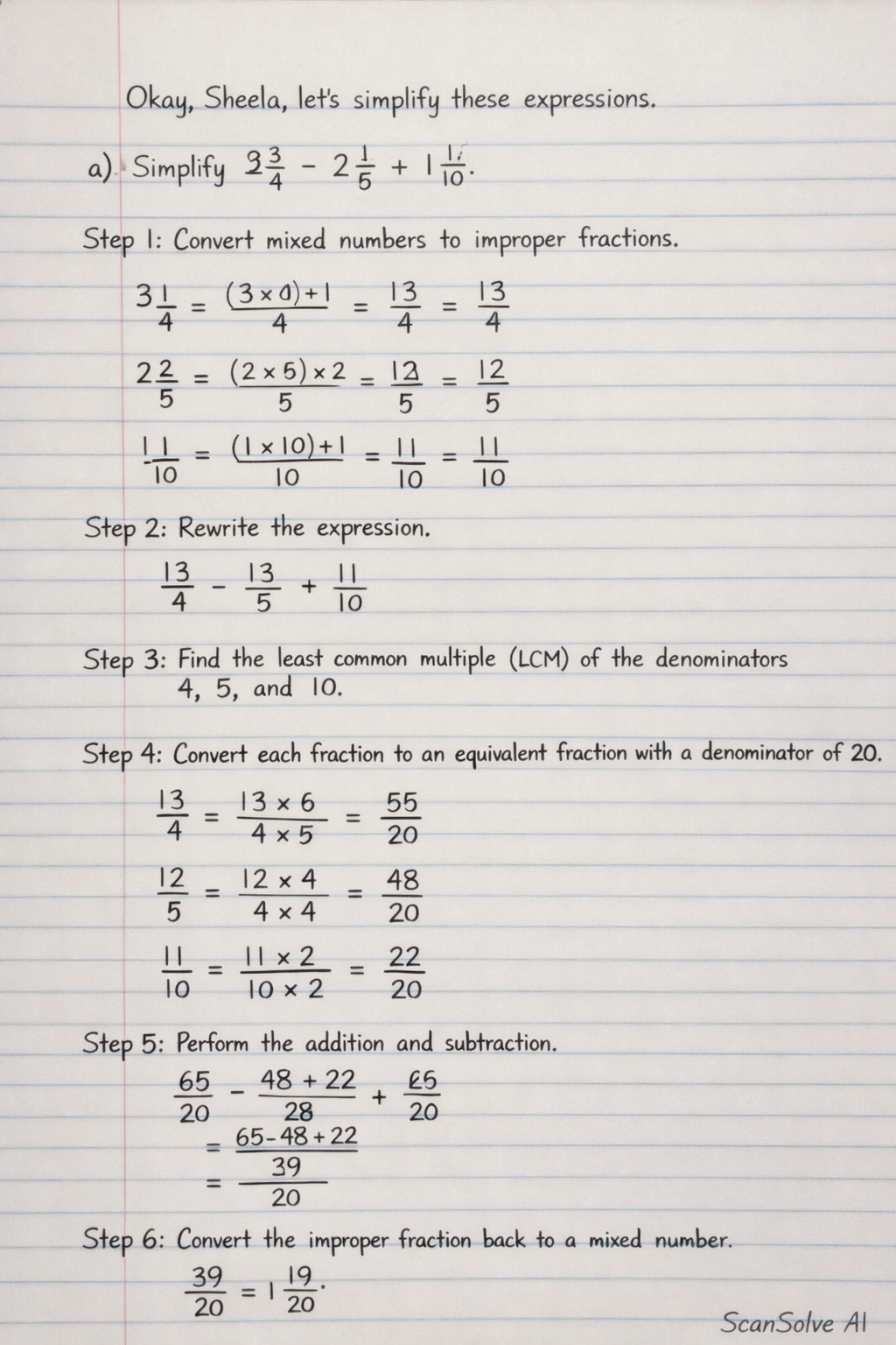 Handwritten step-by-step solution preview