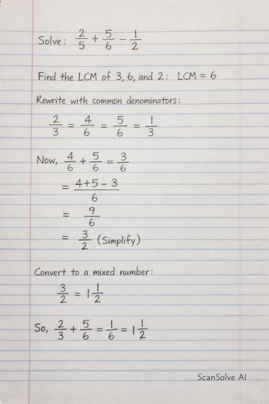 Handwritten step-by-step solution preview