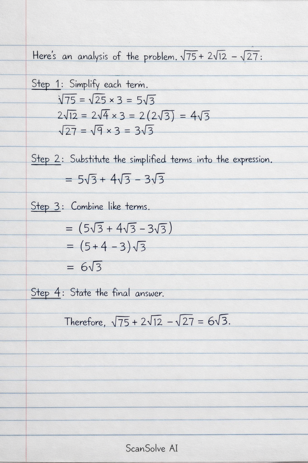 Handwritten step-by-step solution preview