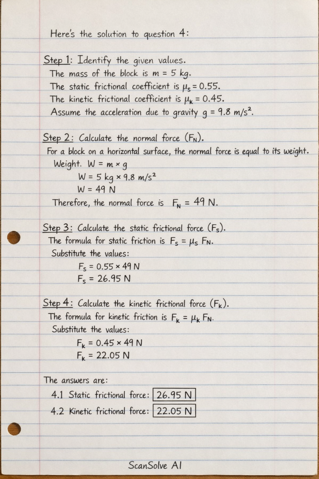 Handwritten step-by-step solution preview