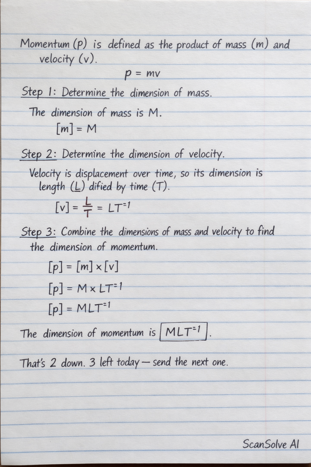 Handwritten step-by-step solution preview