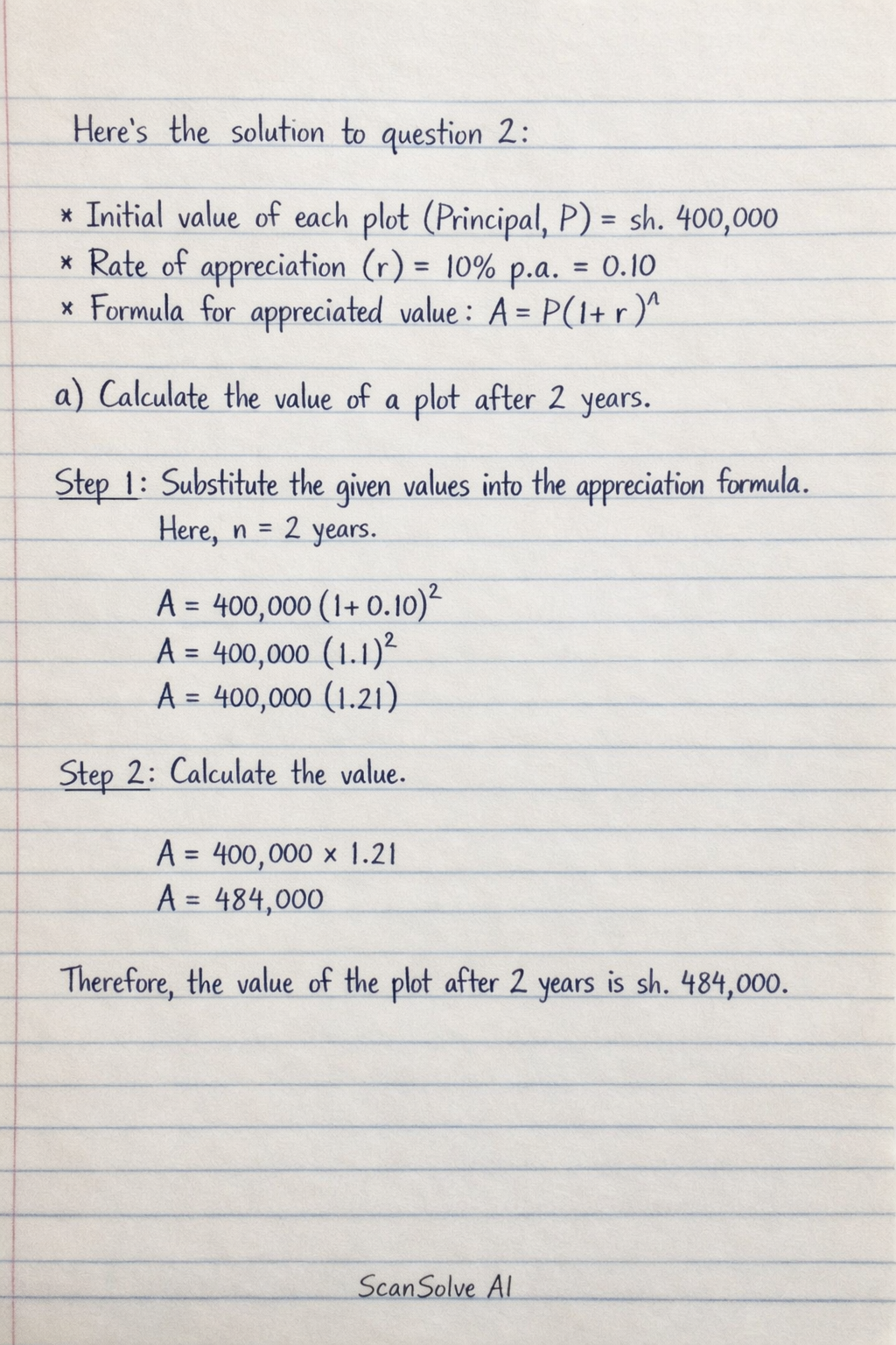 Handwritten step-by-step solution preview