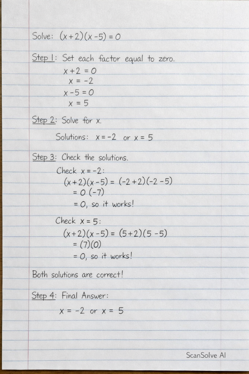 Handwritten step-by-step solution preview