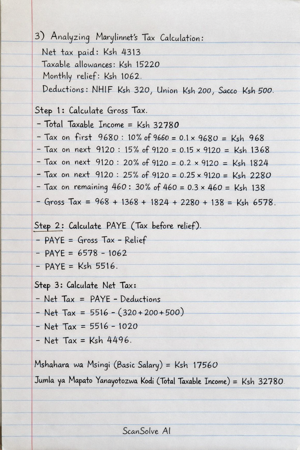 Handwritten step-by-step solution preview