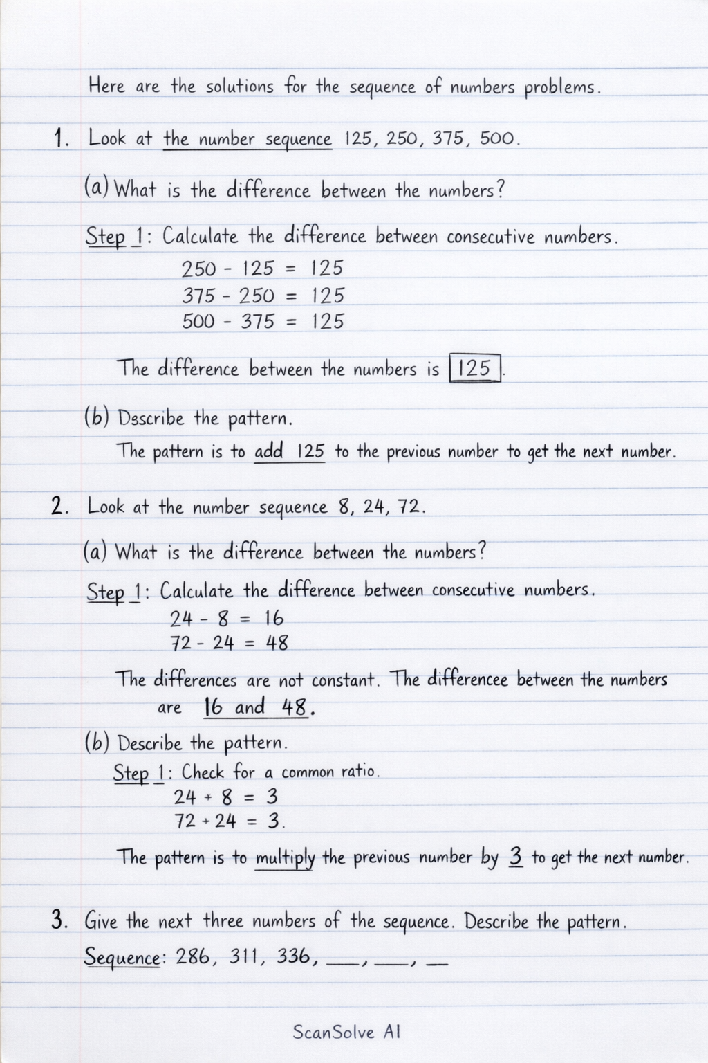 Handwritten step-by-step solution preview