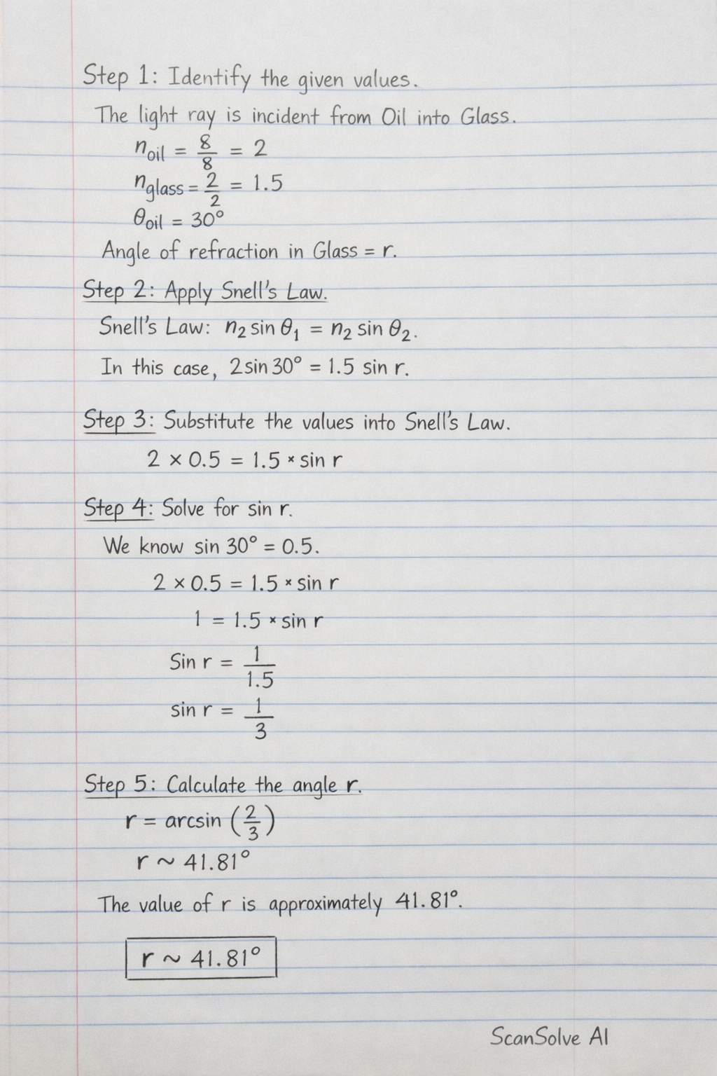 Handwritten step-by-step solution preview