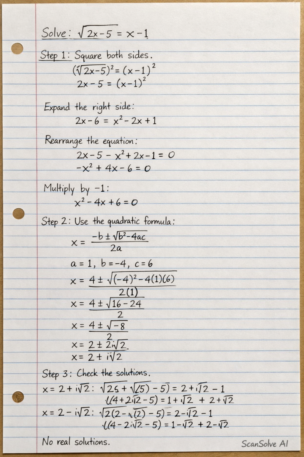Handwritten step-by-step solution preview