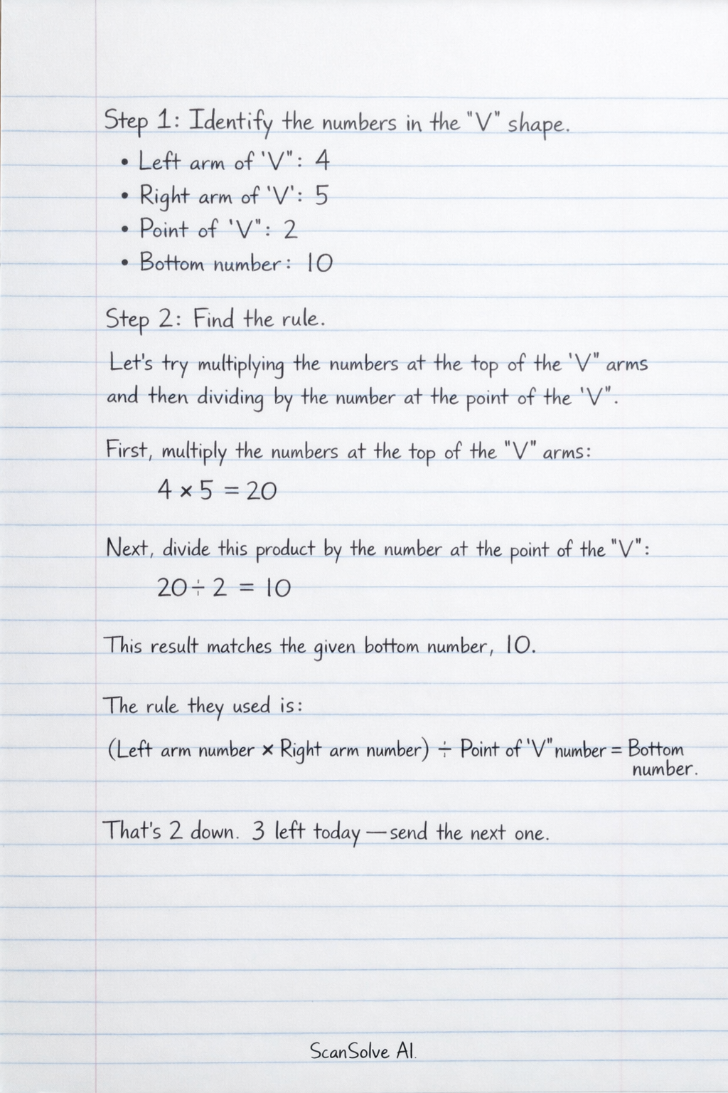 Handwritten step-by-step solution preview