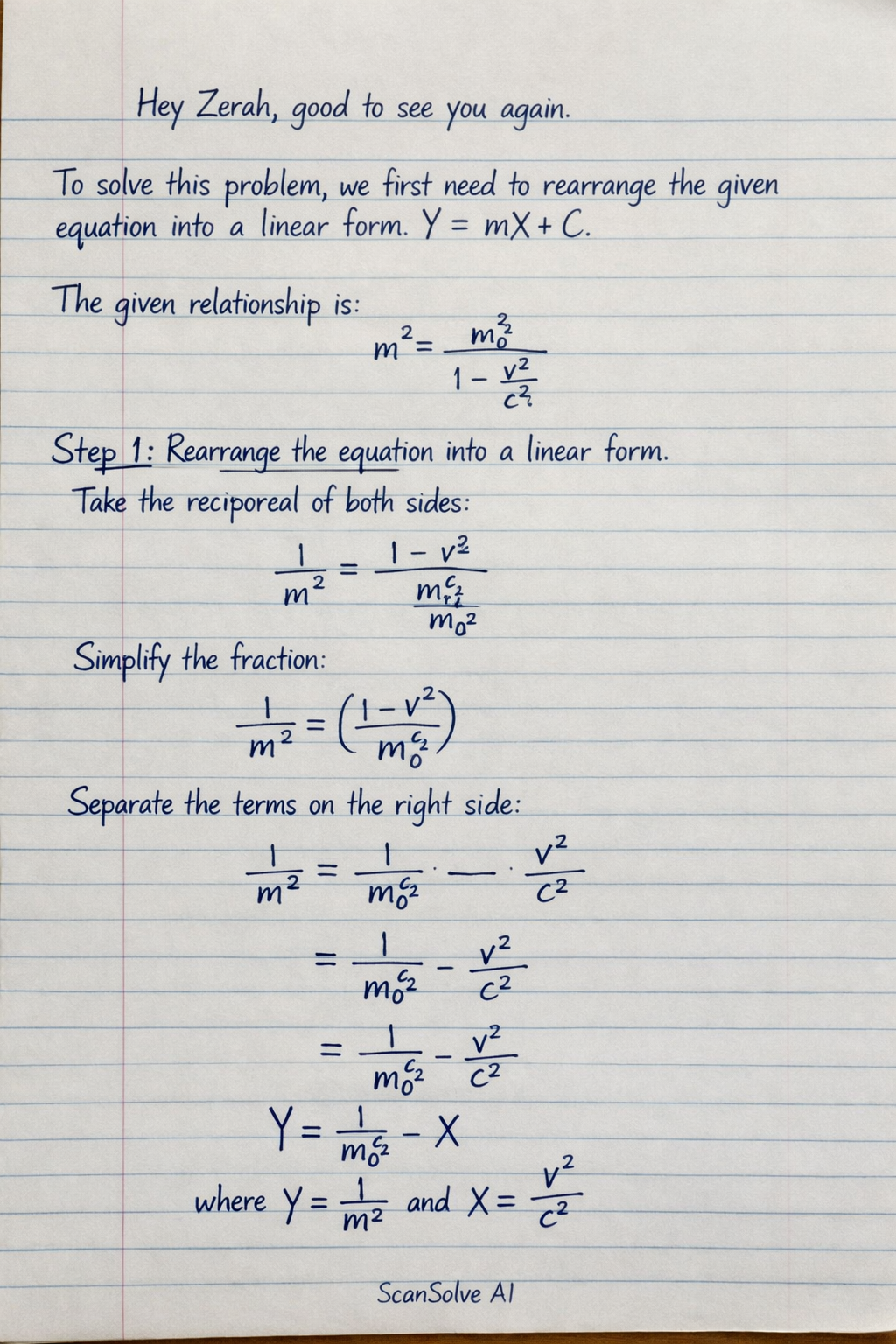 Handwritten step-by-step solution preview