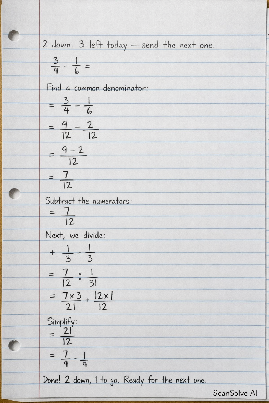 Handwritten step-by-step solution preview