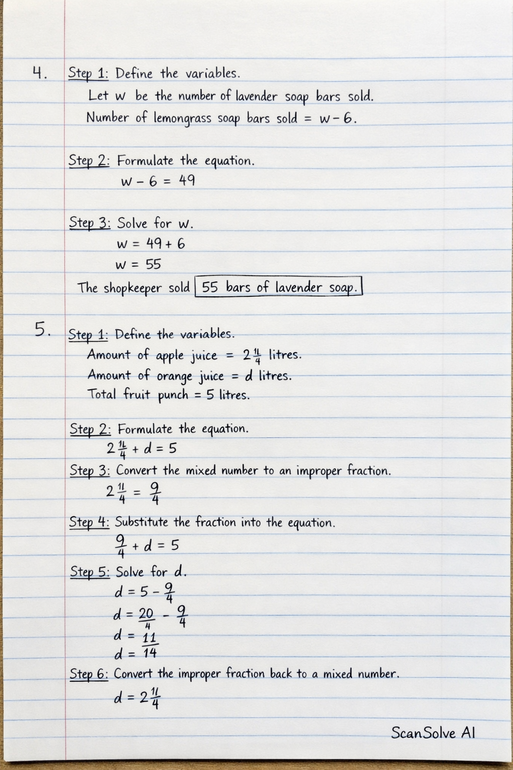 Handwritten step-by-step solution preview