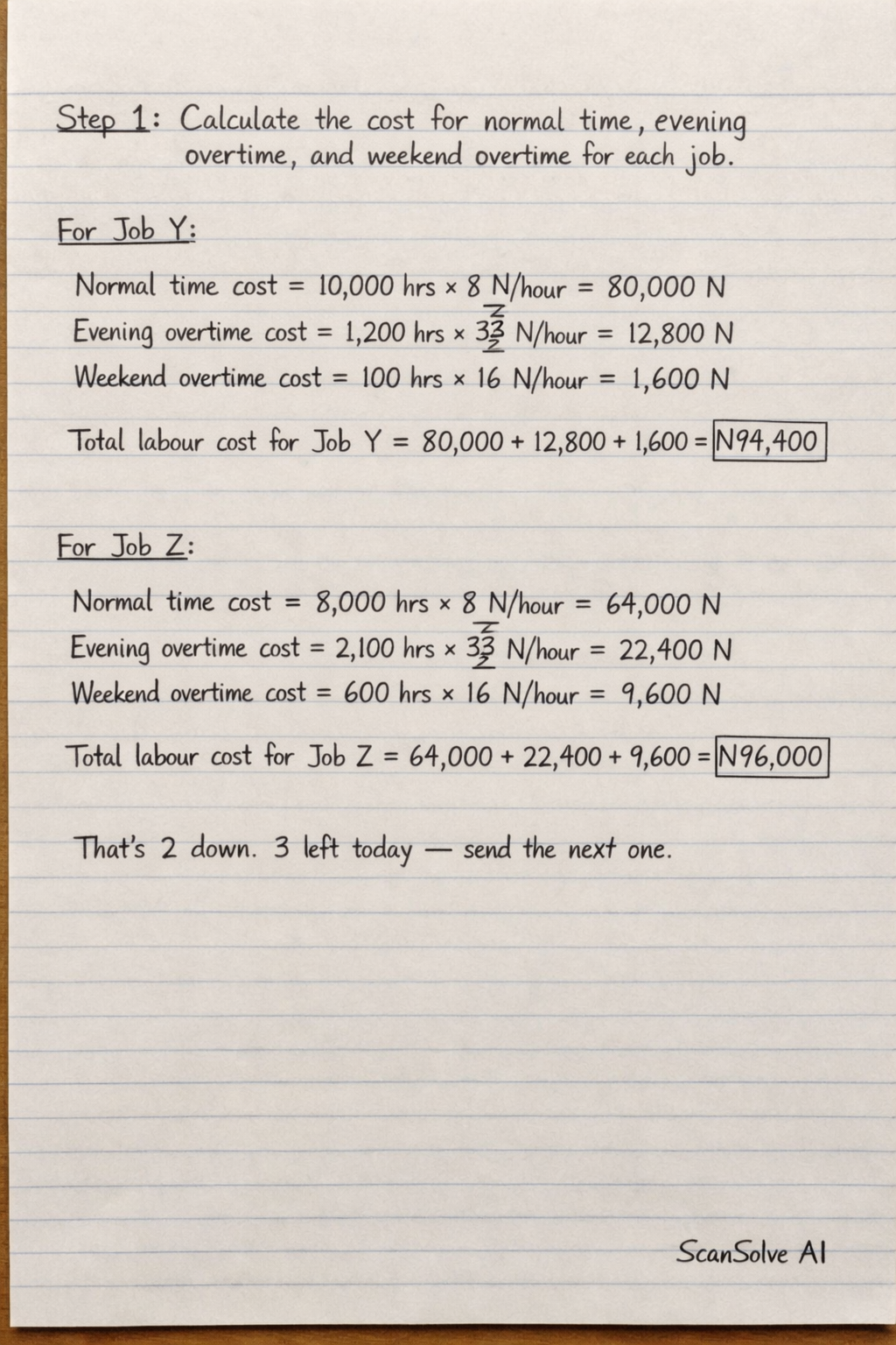 Handwritten step-by-step solution preview