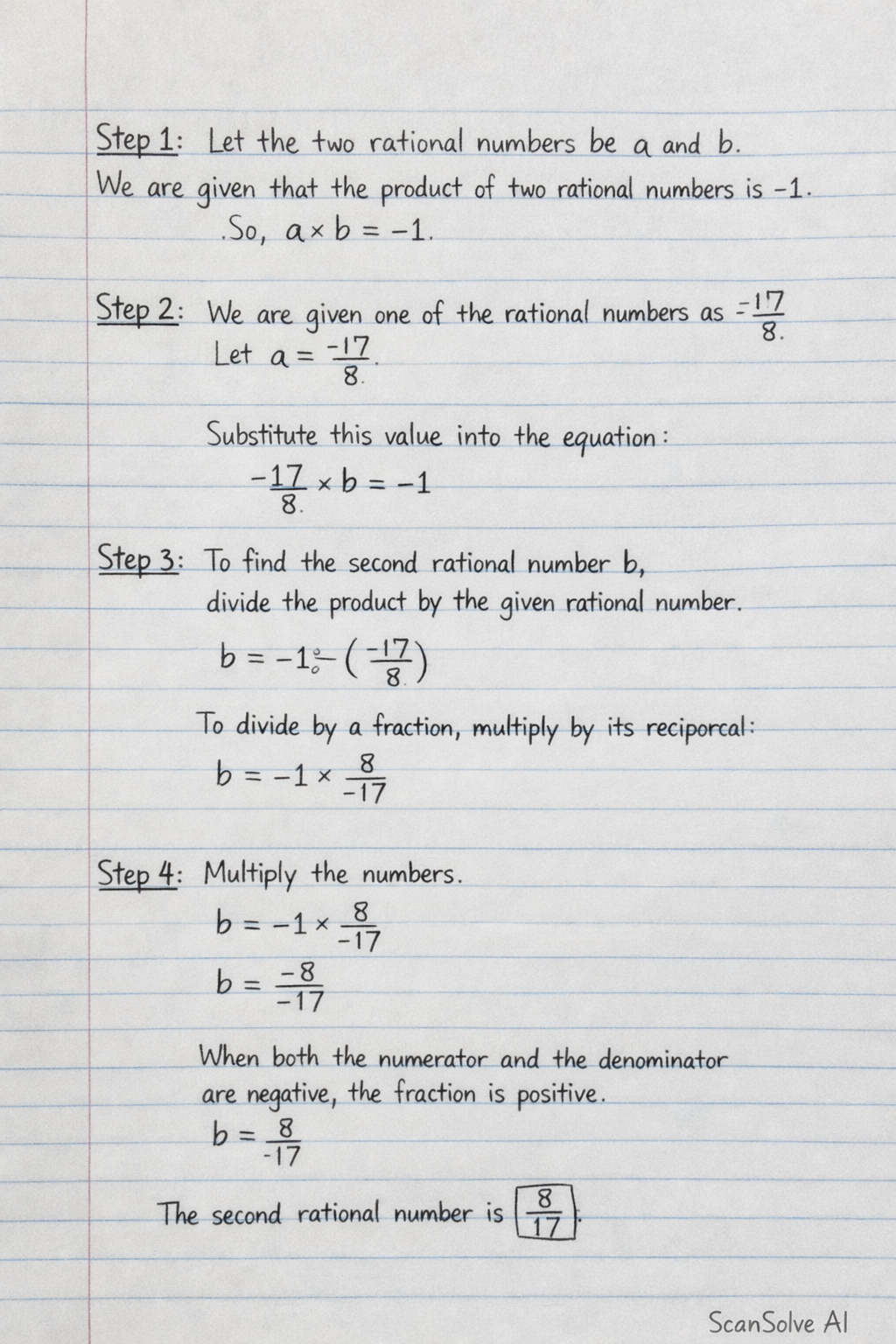Handwritten step-by-step solution preview