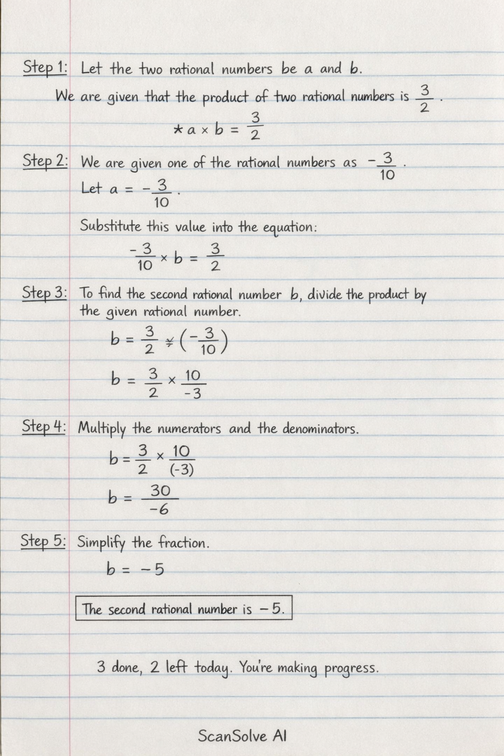 Handwritten step-by-step solution preview