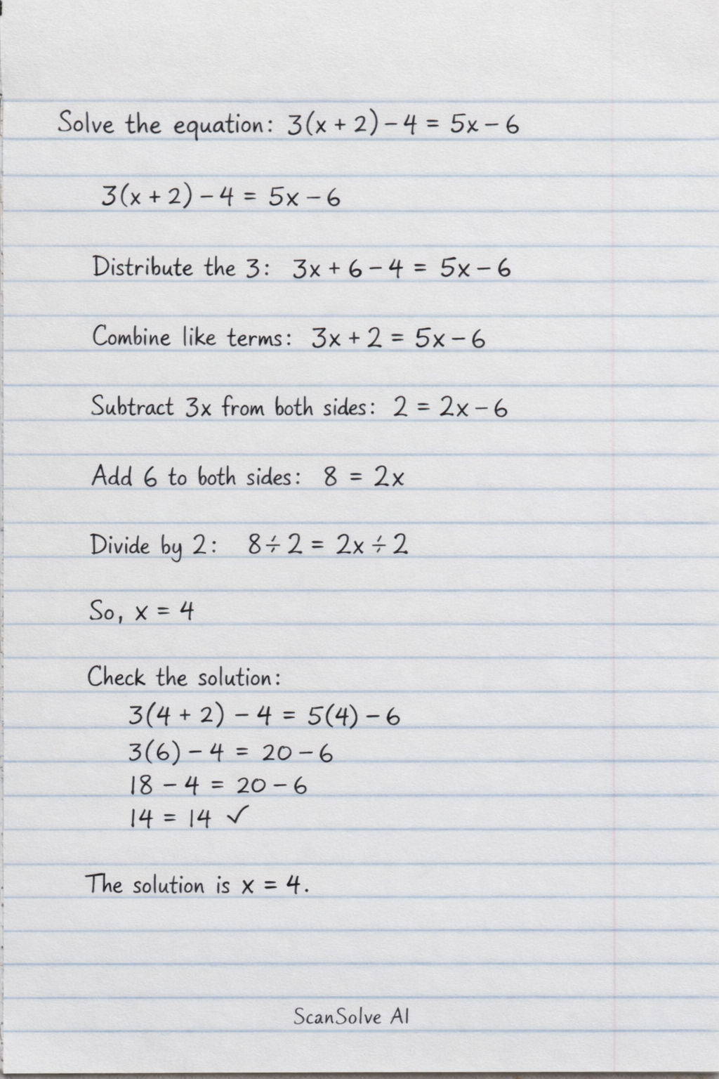 Handwritten step-by-step solution preview
