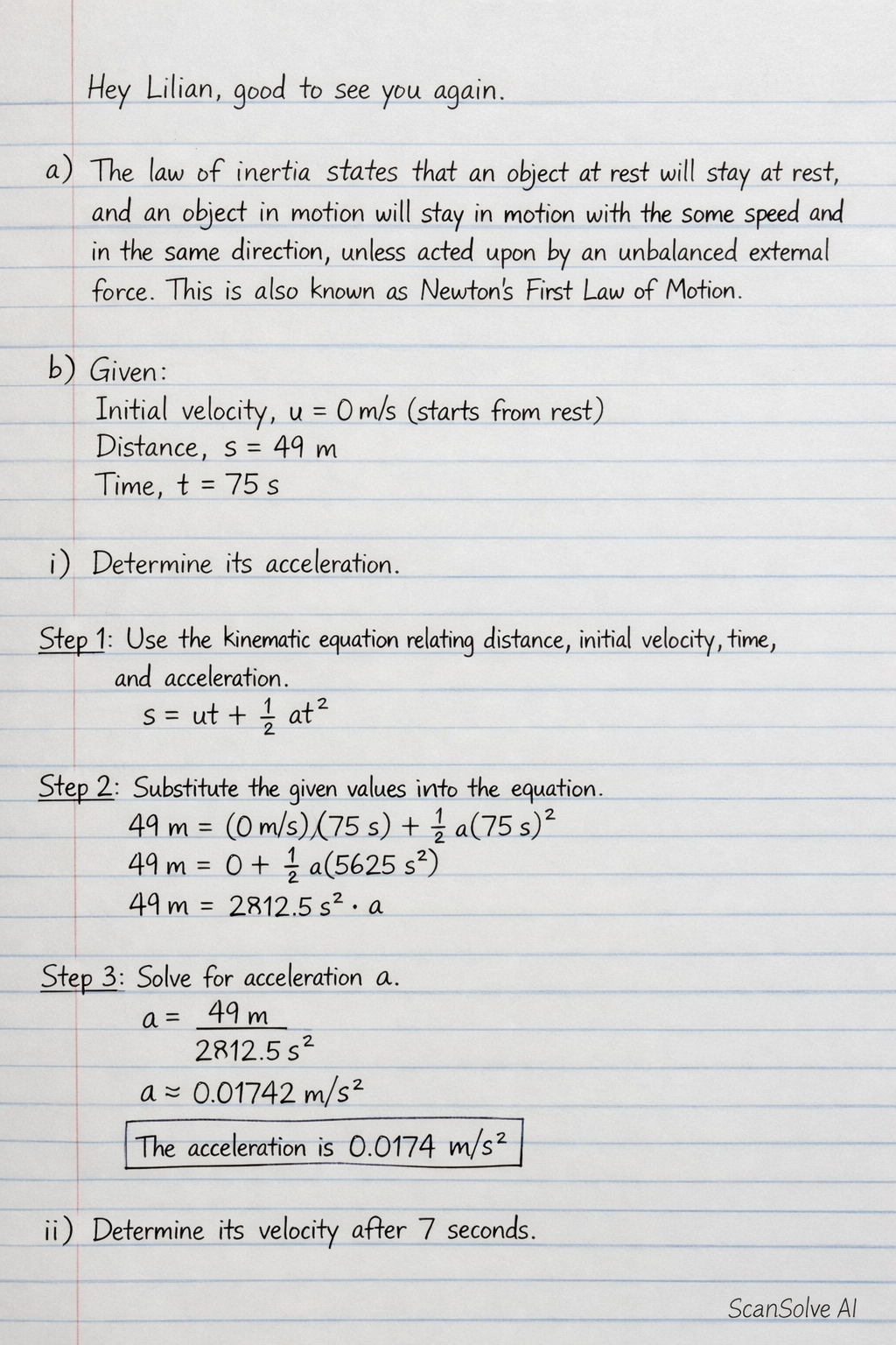 Handwritten step-by-step solution preview