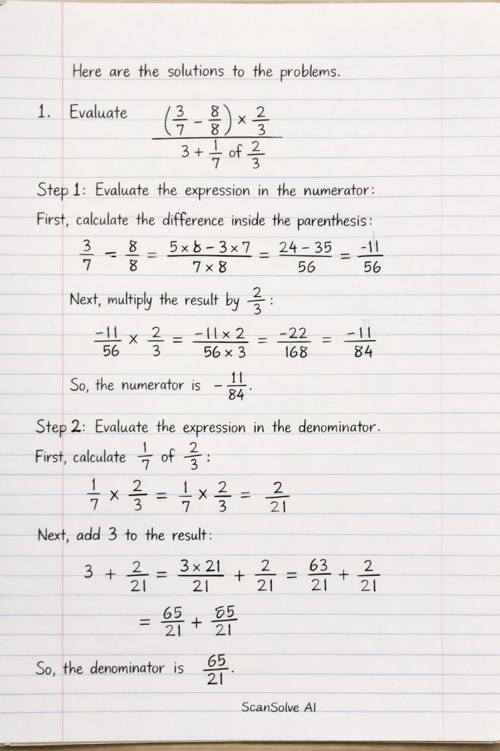 Handwritten step-by-step solution preview
