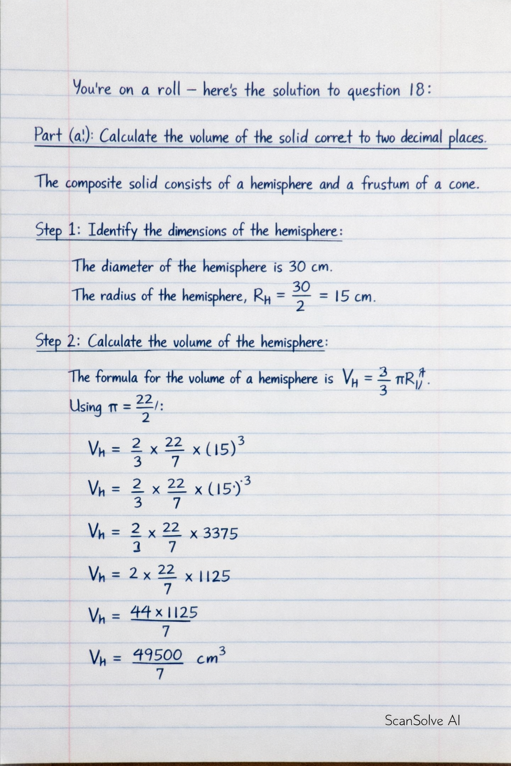 Handwritten step-by-step solution preview