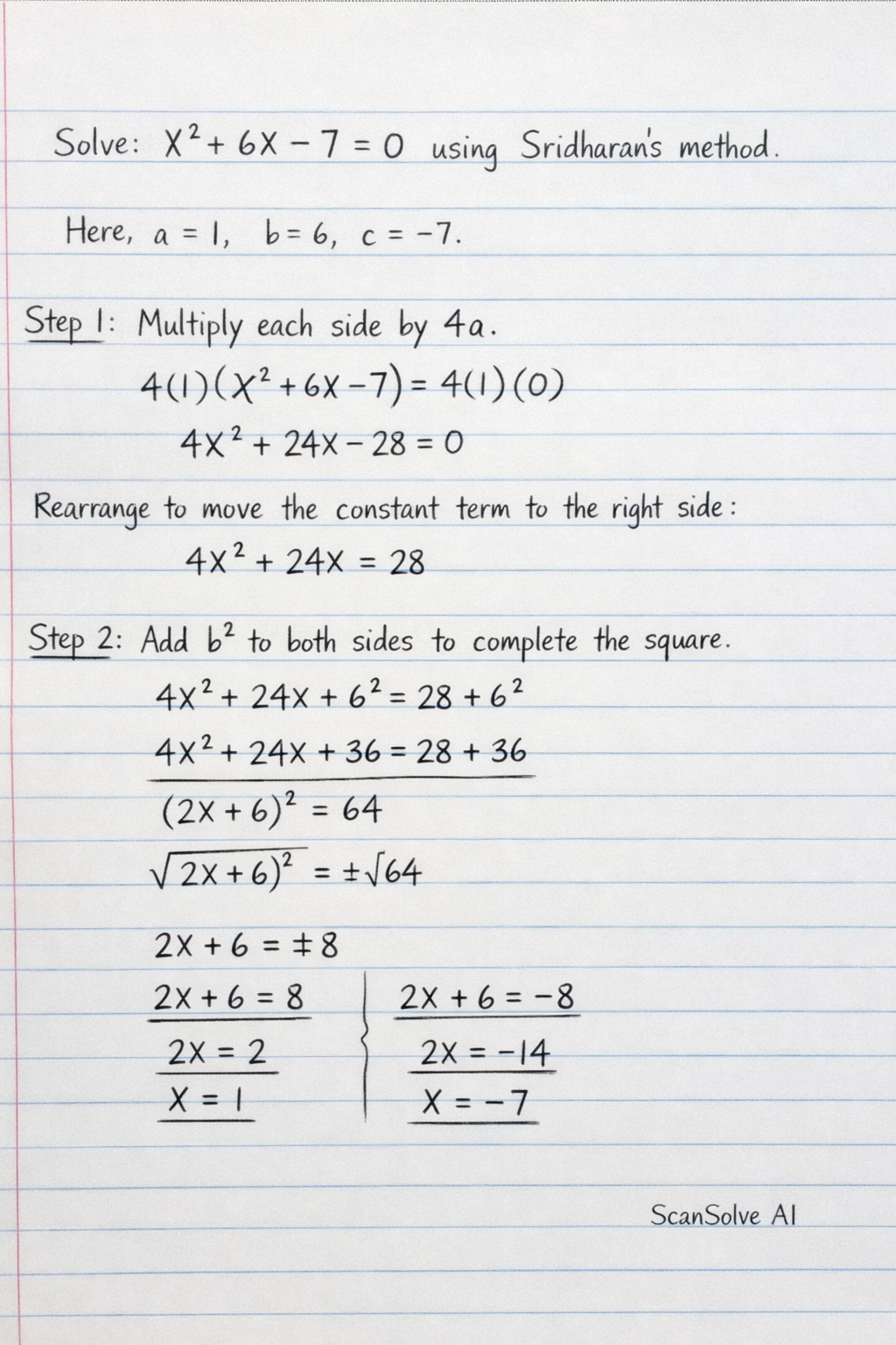 Handwritten step-by-step solution preview