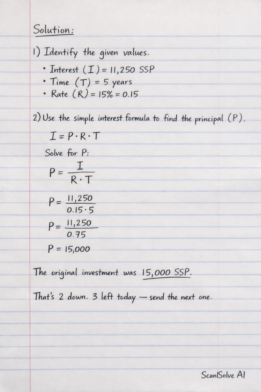 Handwritten step-by-step solution preview
