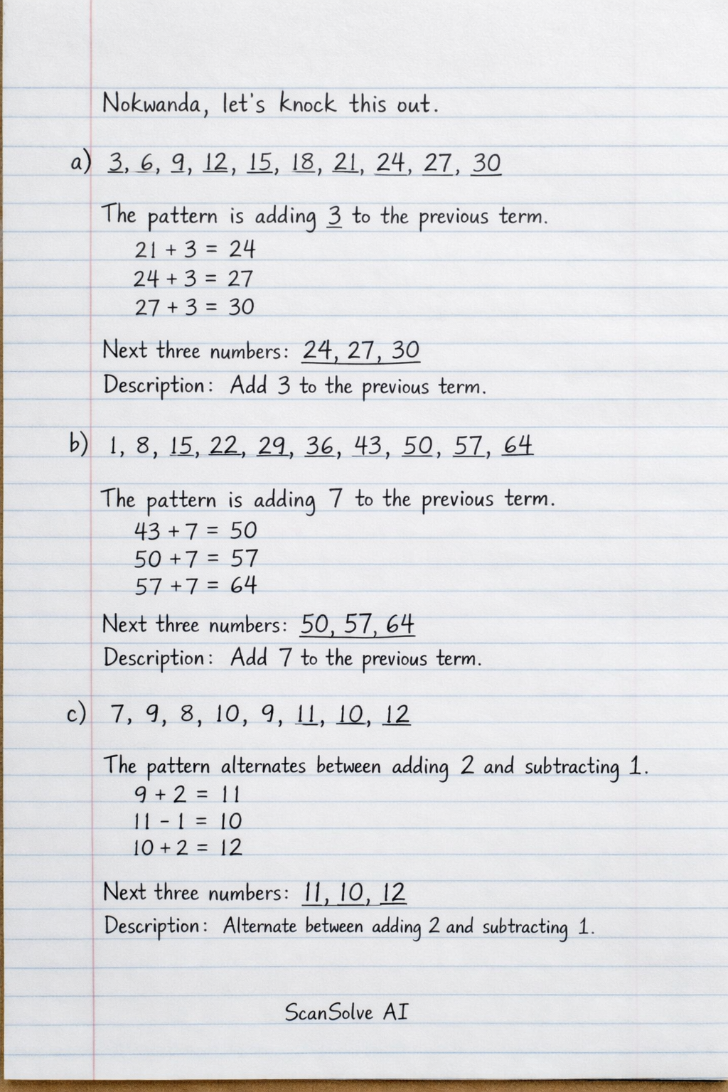 Handwritten step-by-step solution preview