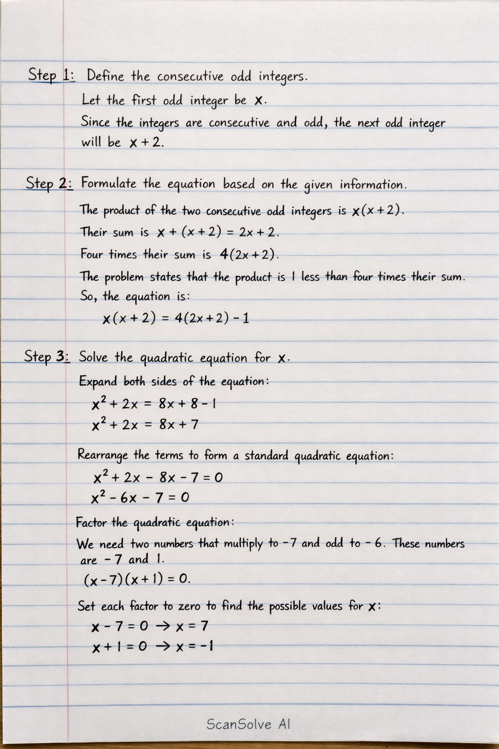 Handwritten step-by-step solution preview