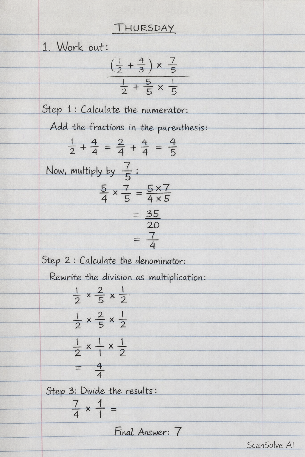 Handwritten step-by-step solution preview