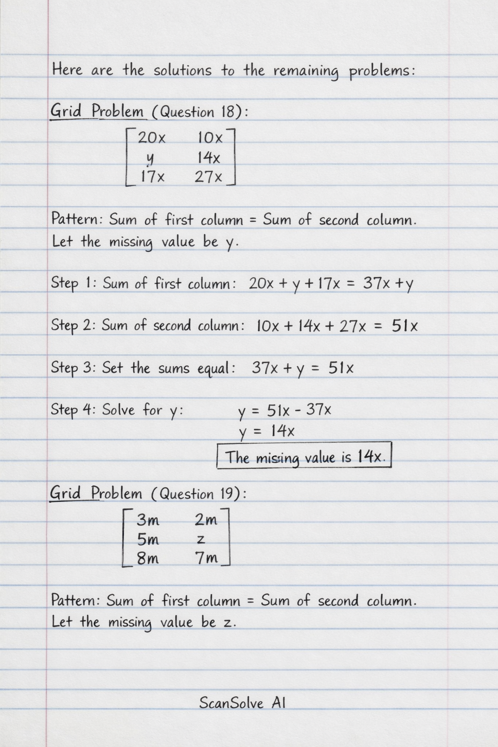 Handwritten step-by-step solution preview