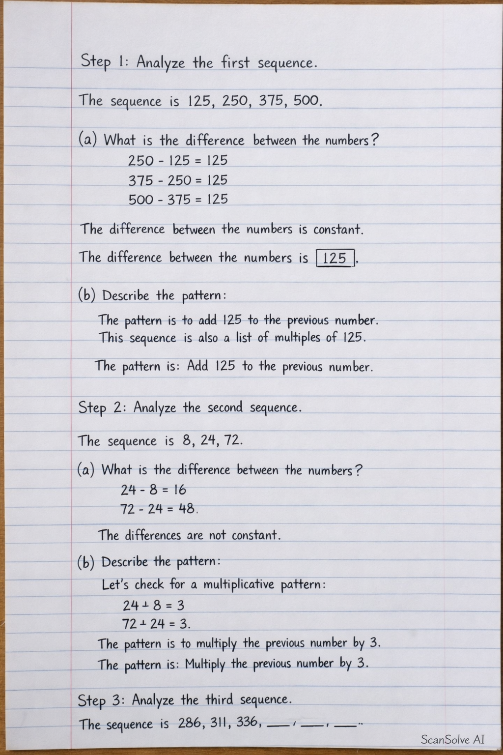 Handwritten step-by-step solution preview
